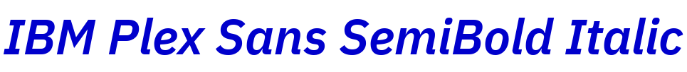 IBM Plex Sans SemiBold Italic Schriftart